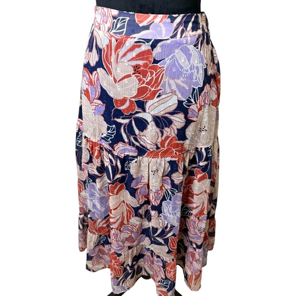 Lulu's | Floating Through Flowers Tiered Midi Skirt | Sz S - Picture 4 of 10